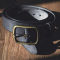 EMBOSSED COWHIDE BELT