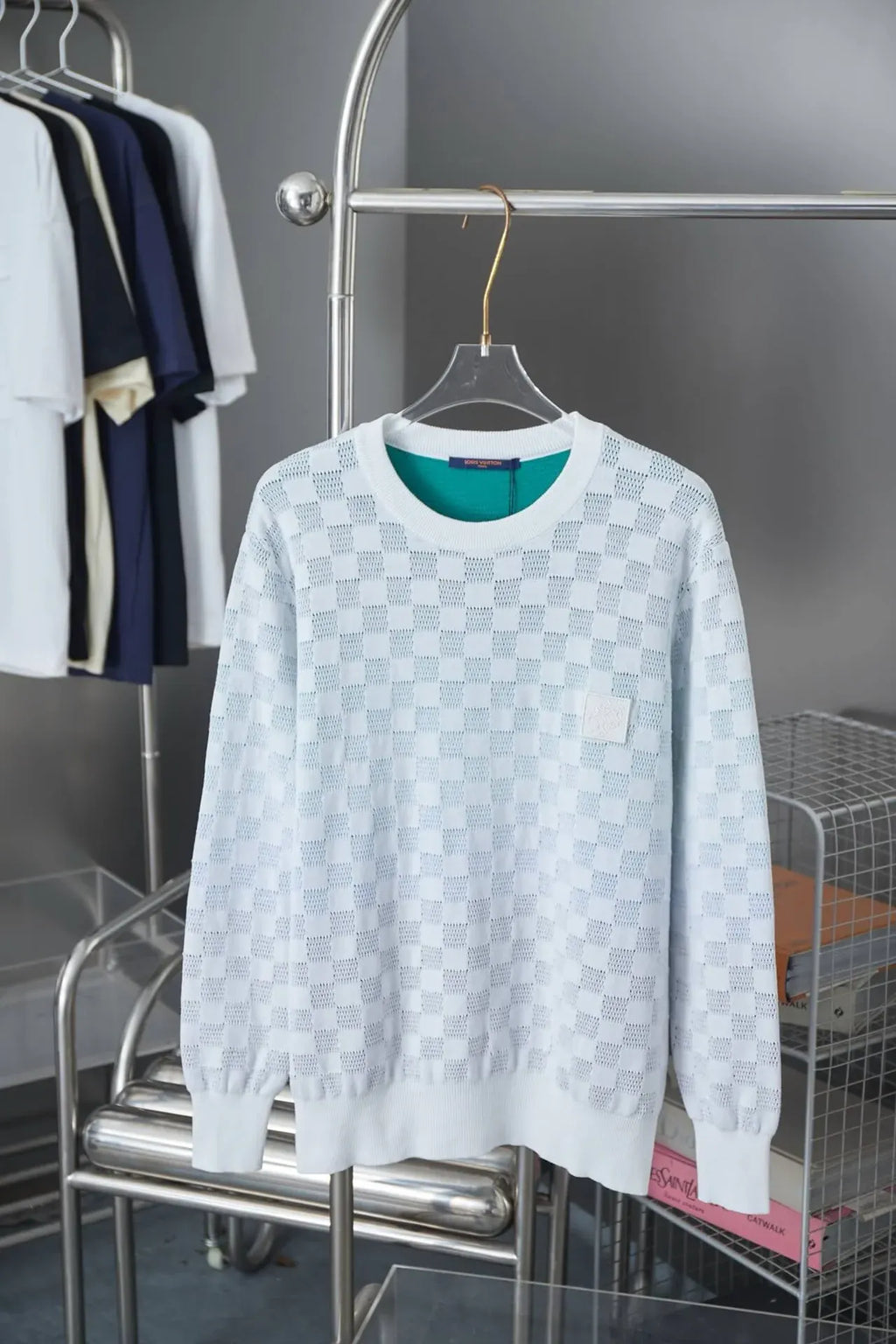 Gradient Checkered Sweater