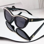 Cat-eye Pearl Trim Sunglasses