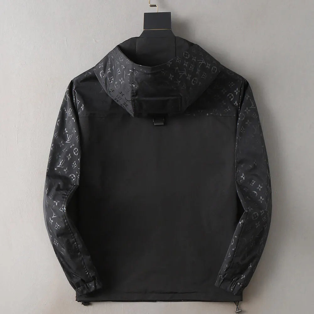Split Panel Casual Hooded Jacket