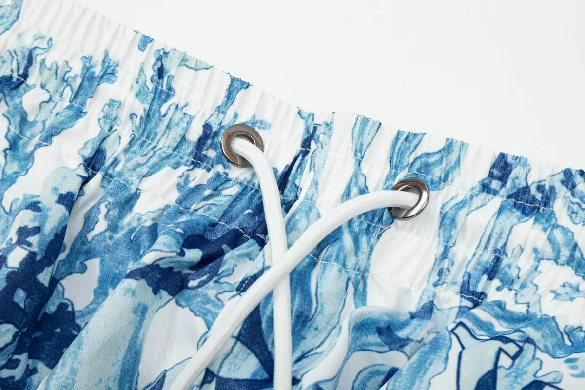 Sea Ink Printed Shorts