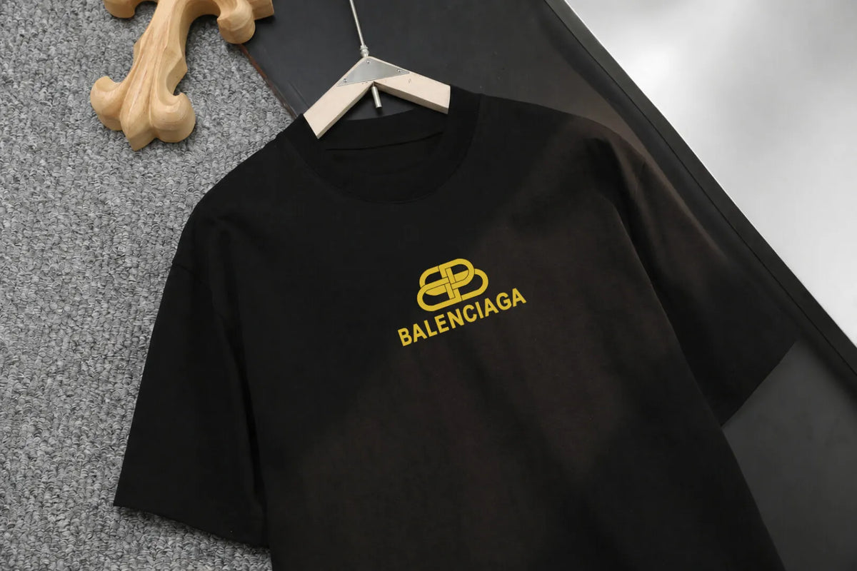Classic Golden Logo Short‑Sleeve T-shirt