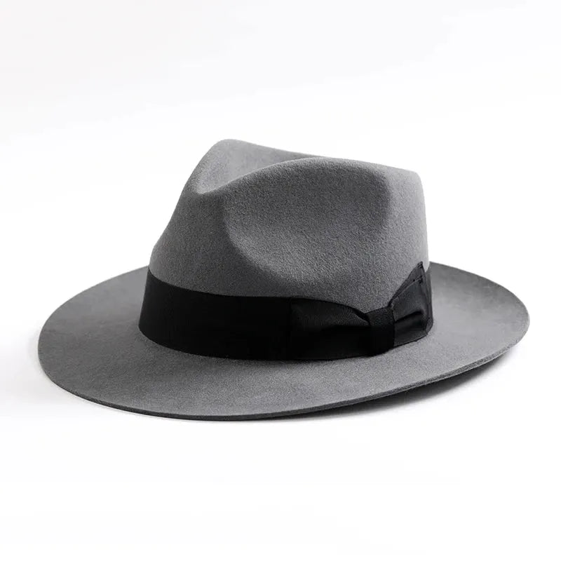 Retro Band‑Detail Fedora Hat