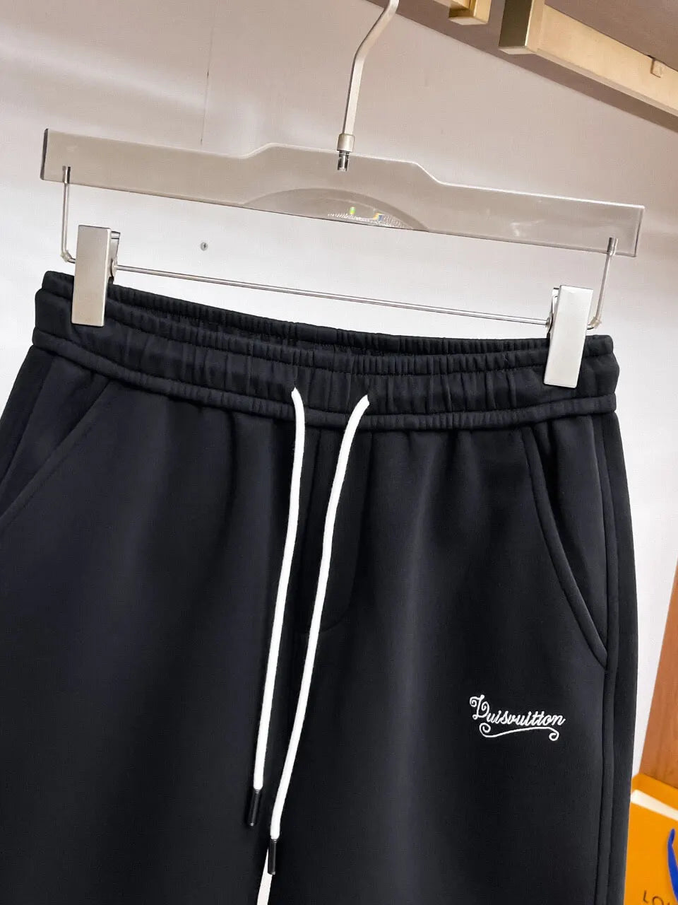 Vintage Script Logo Embroidered Casual Shorts