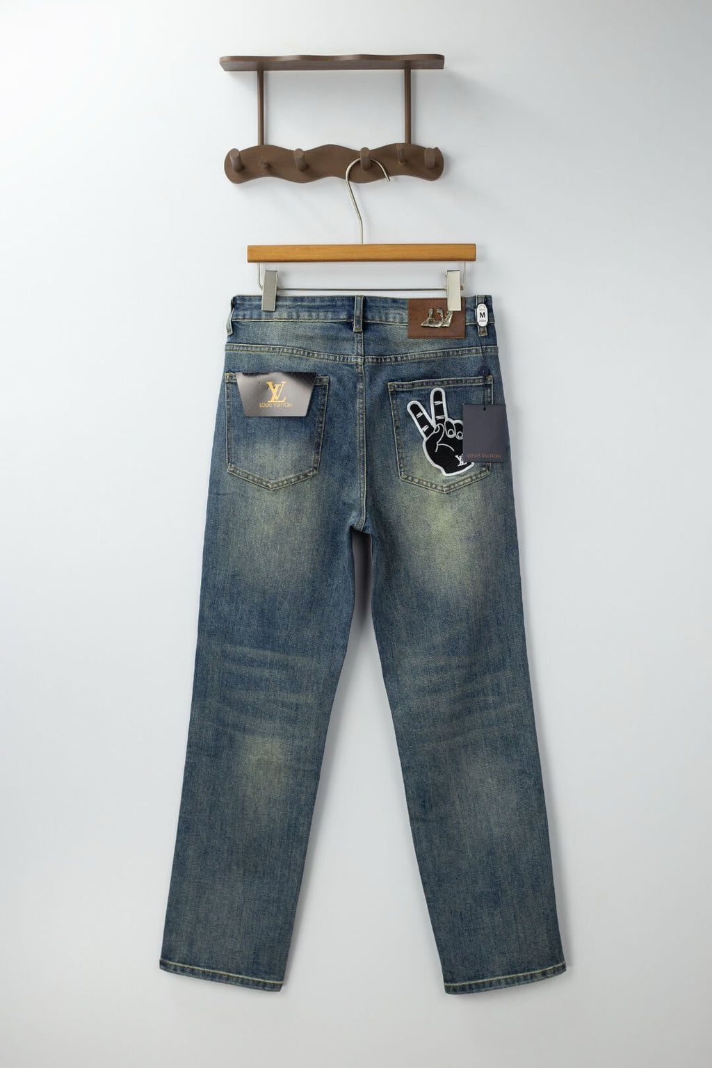 Peace Sign Embroidery Jeans