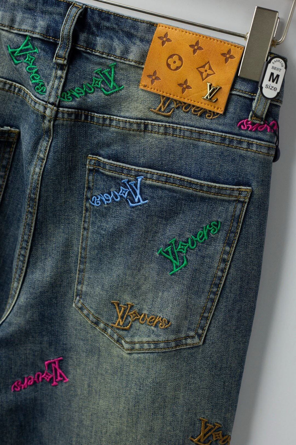 Multi-Color Letter Jeans