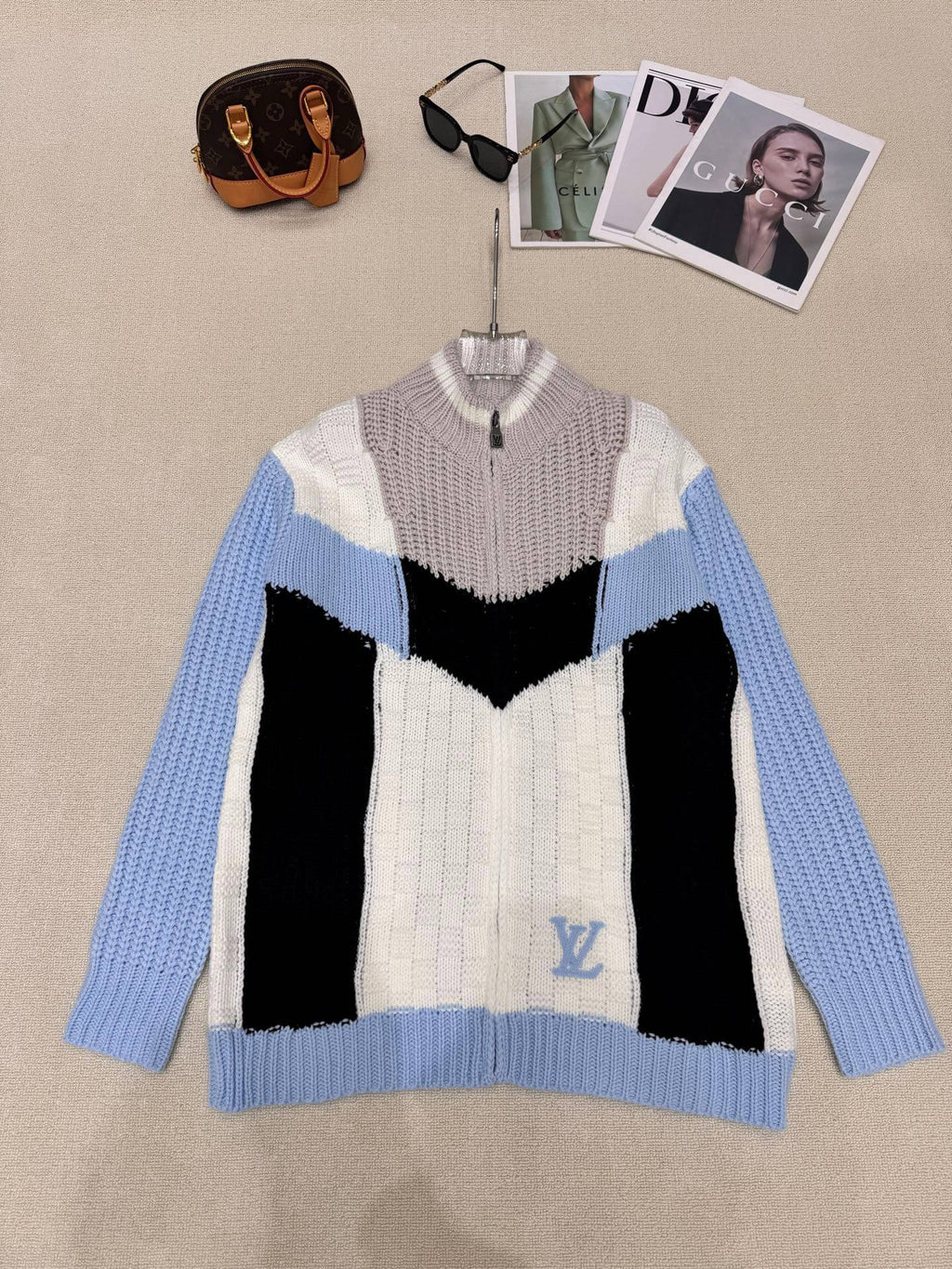Stand Collar Sweater Jacket
