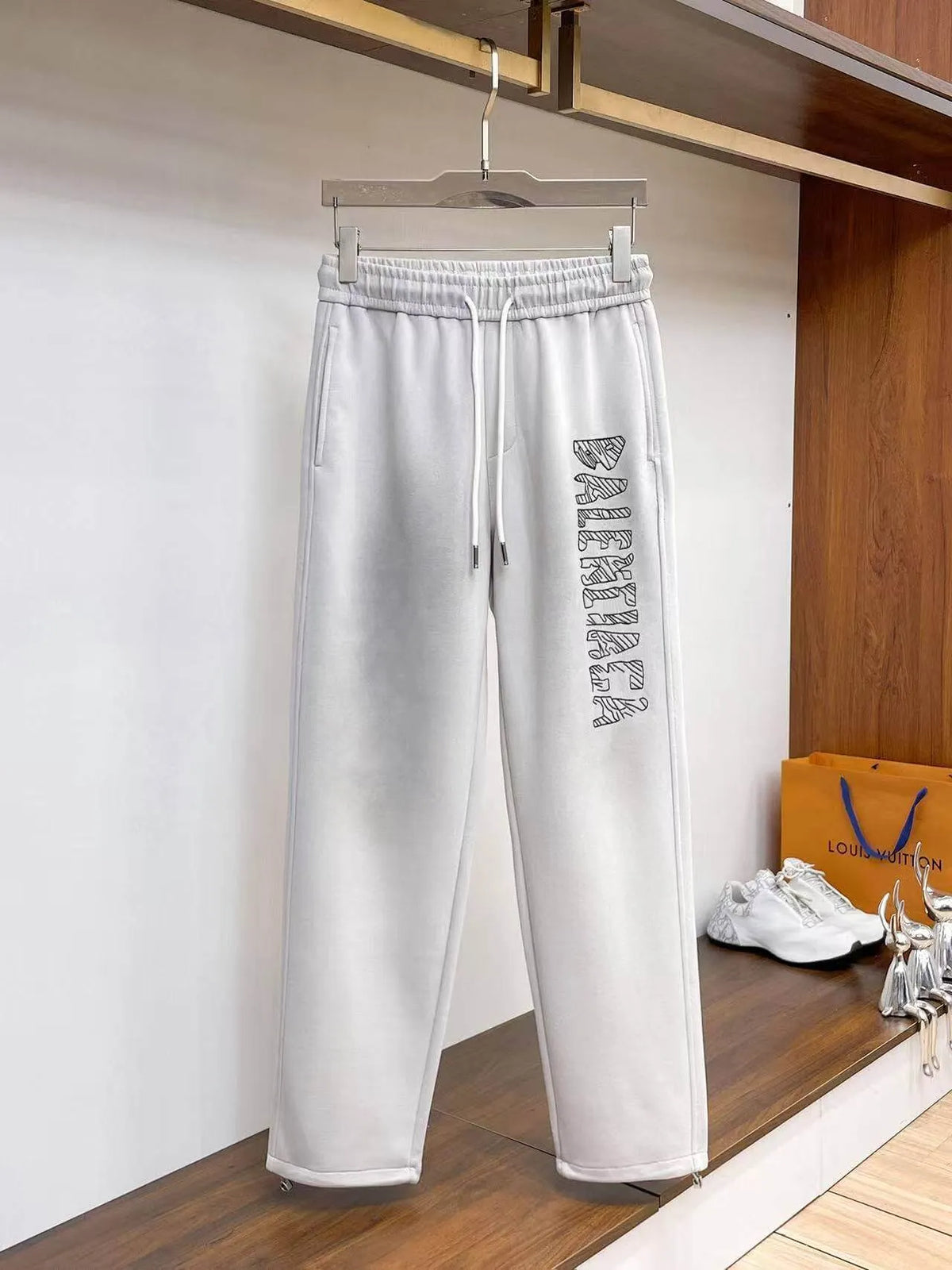 Vertical Graffiti Letter Printed Pants