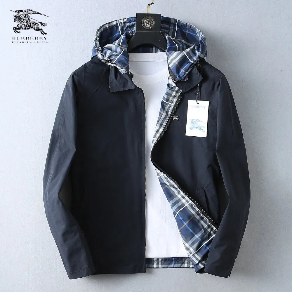Plaid Lined Casual Hooded Jacket