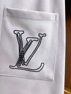 Vintage Script Logo Embroidered Casual Shorts