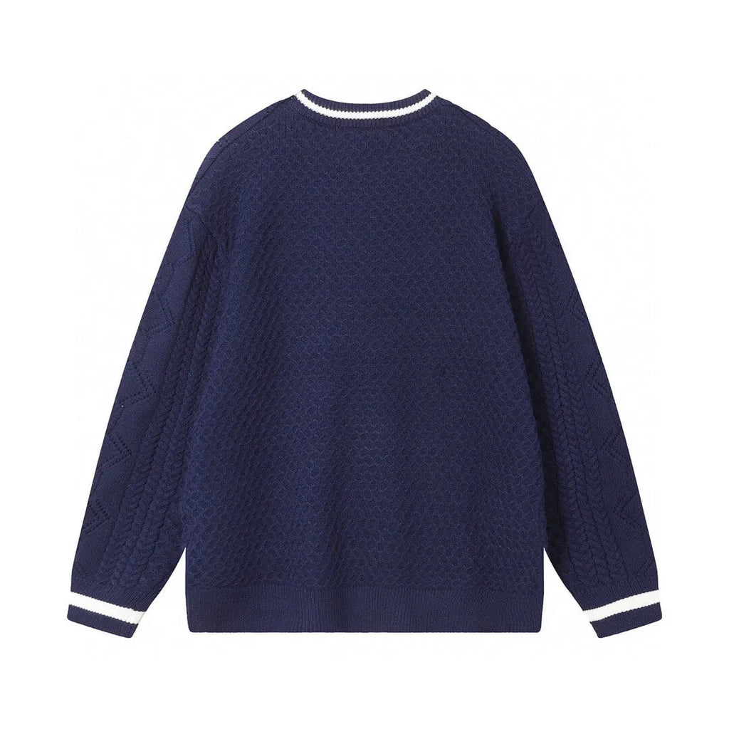 Cable‑Knit Stripe Sweater