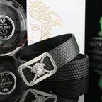 Face Pattern Leather Belt