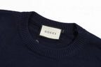 Front Letter Crewneck Knit Sweater