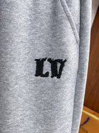 Letter‑Embroidery Drawstring Sweat Shorts