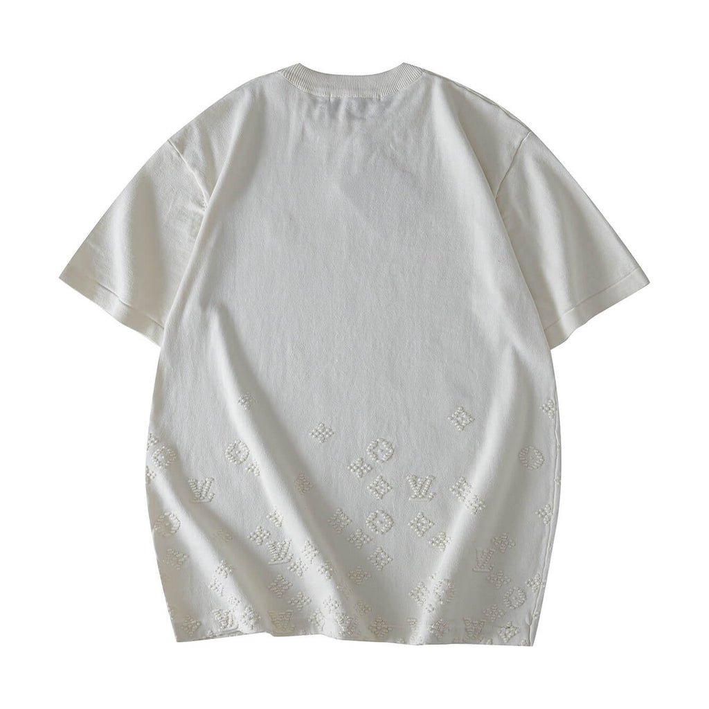 Embossed All-Over Vintage Knit T-Shirt