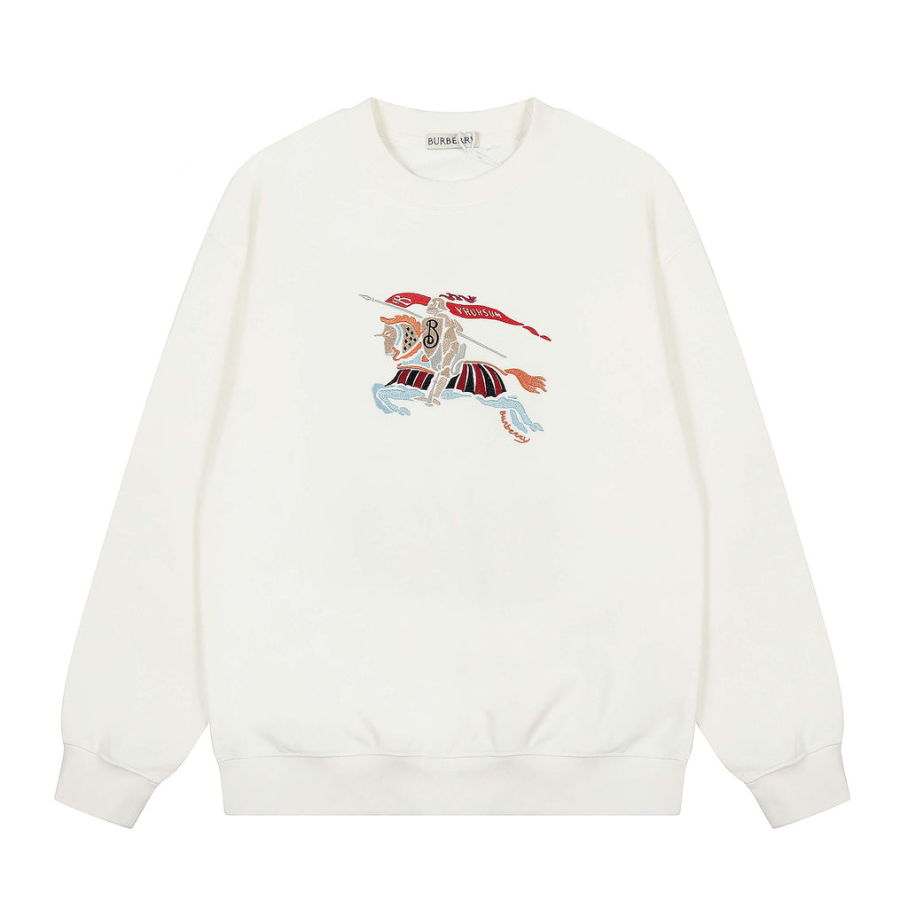 Colorful Horse Knight Embroidery Sweatshirt