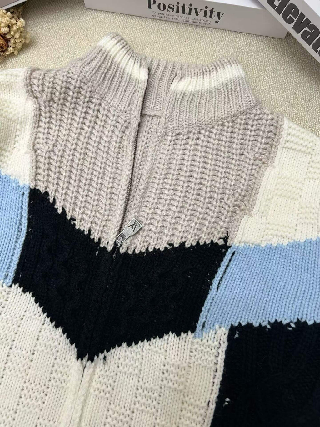Stand Collar Sweater Jacket