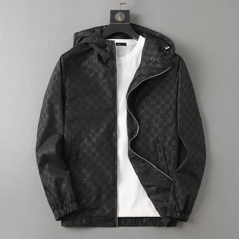 Dark Pattern Casual Hooded Jacket