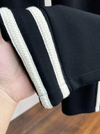 Side Stripe Letter Embroidered Straight Pants