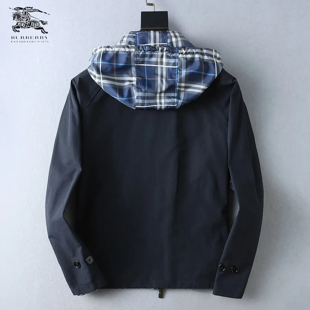 Plaid Lined Casual Hooded Jacket