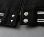 Wool‑Leather Combo Varsity Jacket