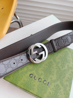 Vintage Floral-Embroidered Leather Belt