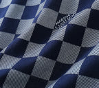 Checker Pattern Casual Bomber Jacket