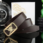 Face Pattern Leather Belt