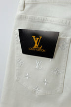 White Pocket Embroidery Jeans