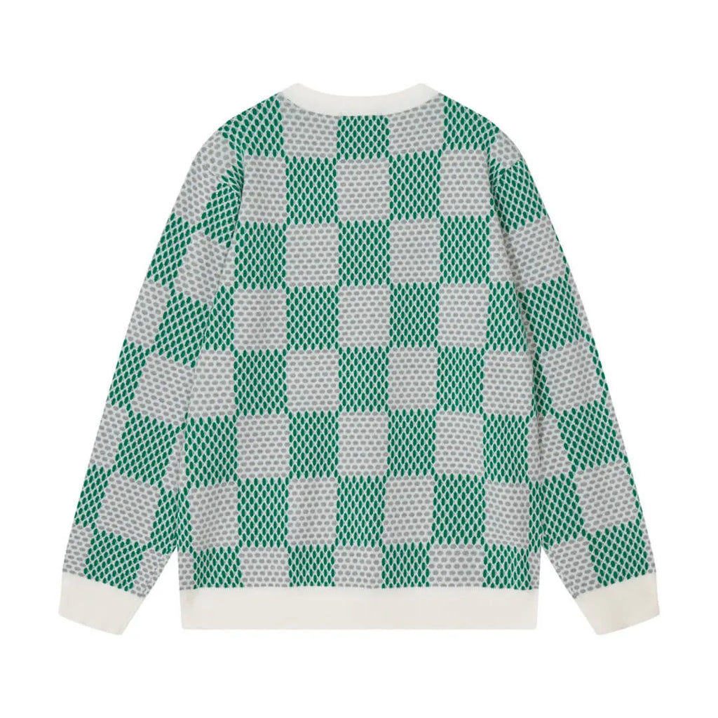 Checkered Jacquard Sweater