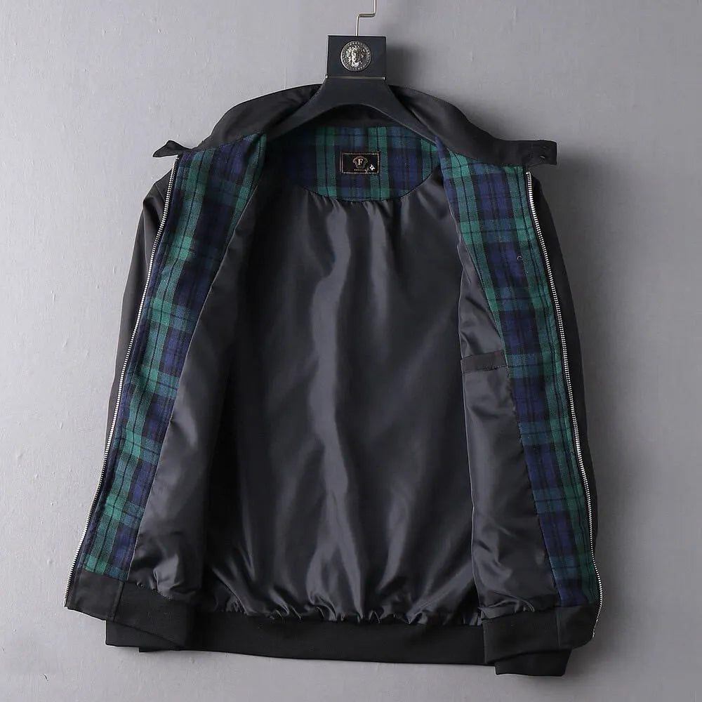 Embroidered Stand Collar Bomber Jacket