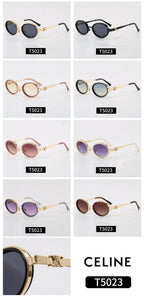 Round Metal Frame Triomphe Logo Sunglasses