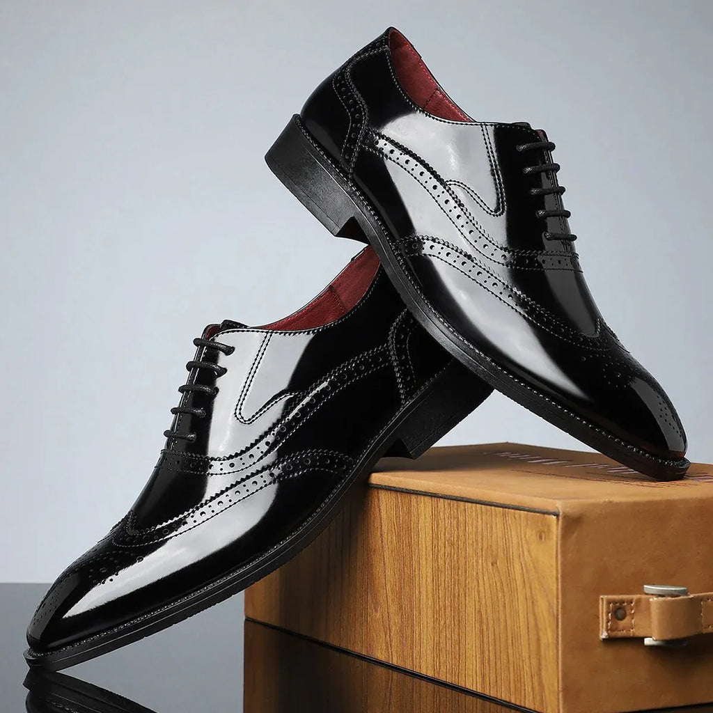 Thick‑Sole Brown Lace‑Up Business Shoe