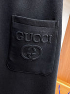 Side Embossed   Drawstring‑Hem Pants