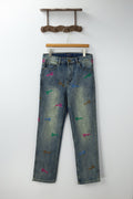 Multi-Color Letter Jeans