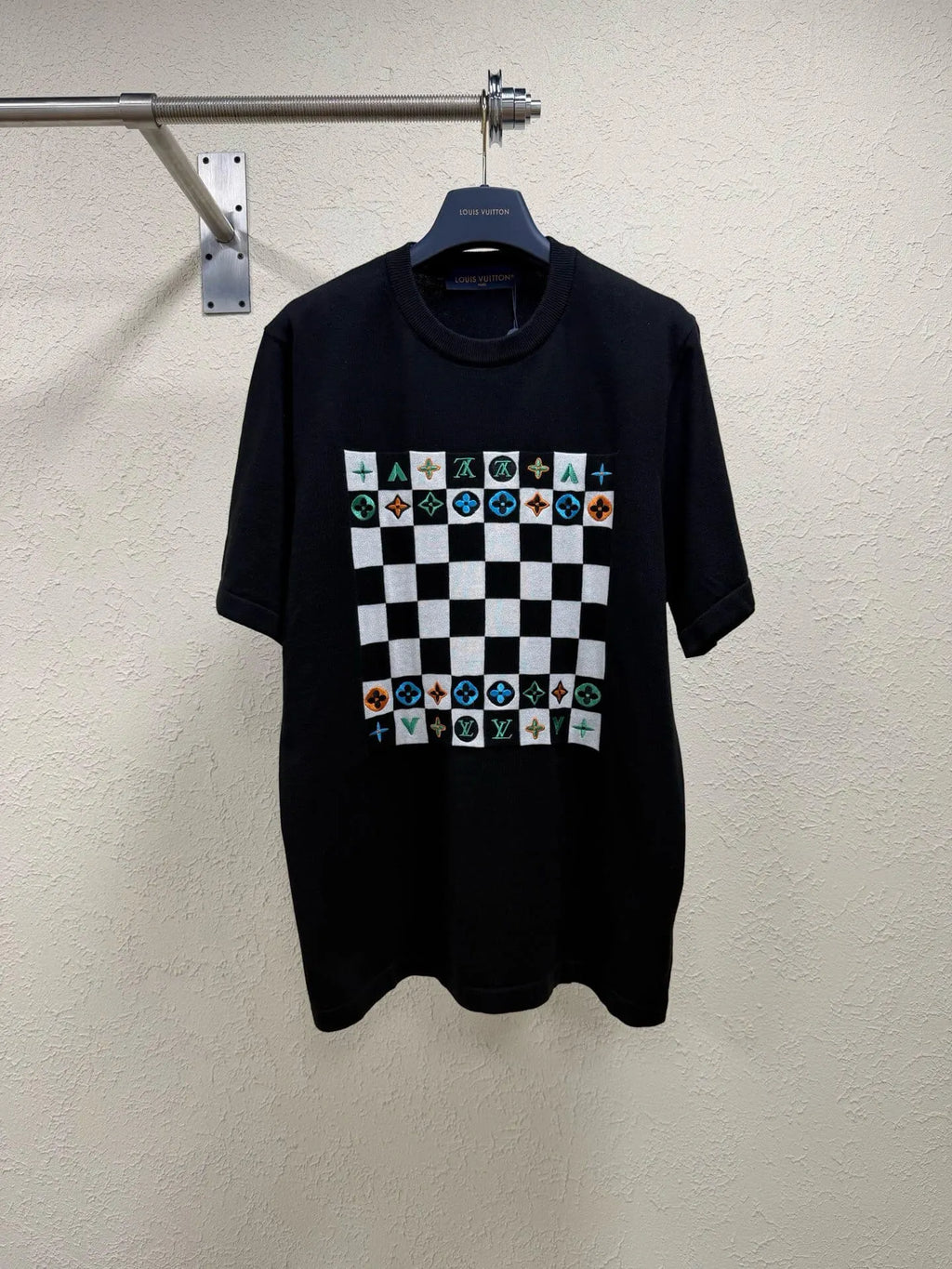Checkerboard Knit T-shirt