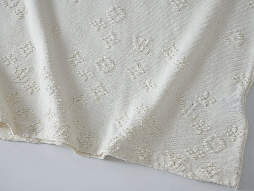 Embossed All-Over Vintage Knit T-Shirt