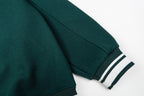 Green Shearling Collar Baseball Jacket