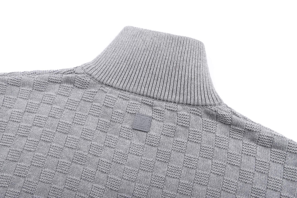 Plaid Design Turtleneck Sweatshirt