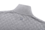 Plaid Design Turtleneck Sweatshirt