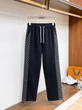 Interlocking Pattern Side Stripe Drawstring sweatpants