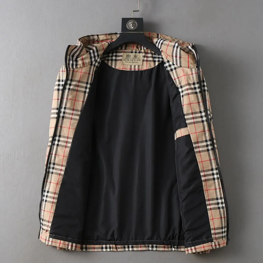 Vintage Plaid Drawstring Hooded Jacket