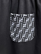 Spliced Monogram Patch Casual Shorts
