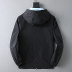 Triangle Contrast Lining Hooded Jacket