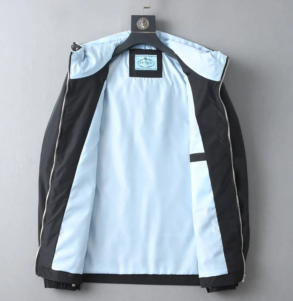 Triangle Contrast Lining Hooded Jacket