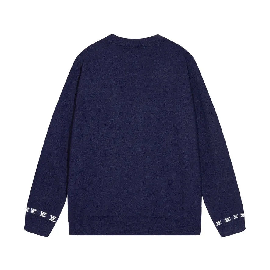 Cuff Embroidered Crew Sweater
