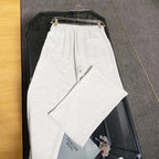 Letter Embroidery Straight Sweat Pants