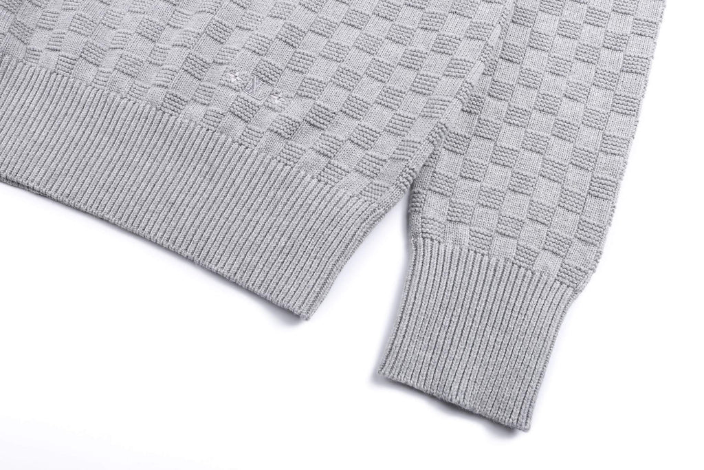 Plaid Design Turtleneck Sweatshirt