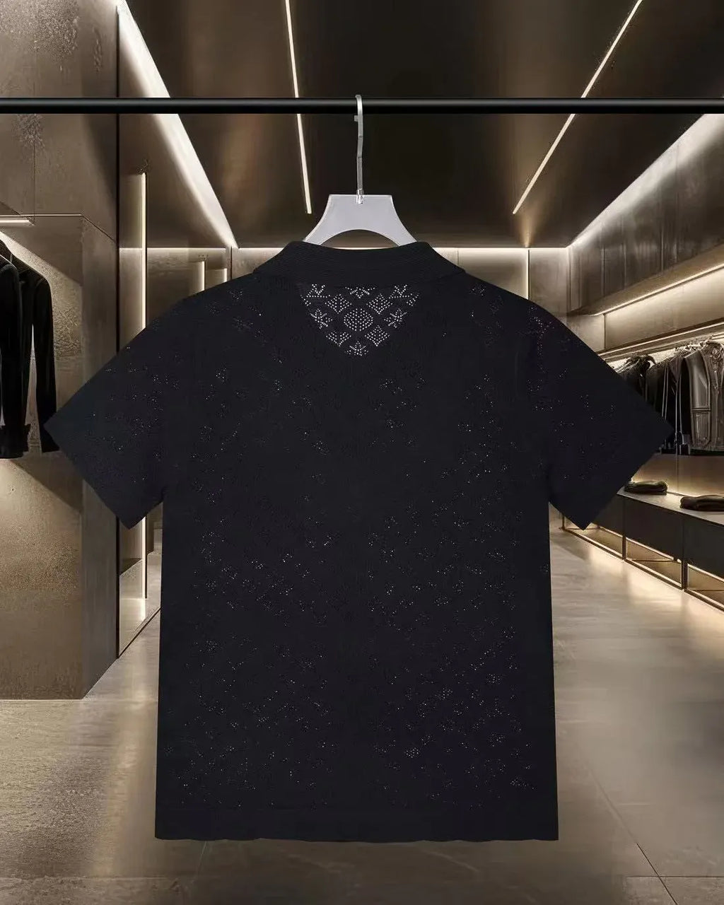 Hollow-out jacquard T-shirt