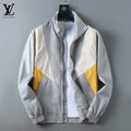 Spliced Print Casual Zip‑Up Jacket